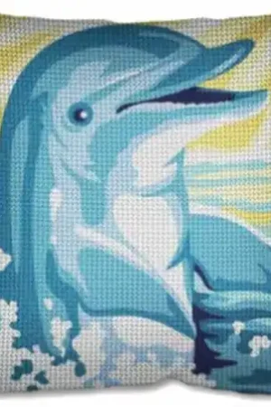 Dolfijn Borduurkussen - SEG de Paris borduurpakket Dagaanbieding