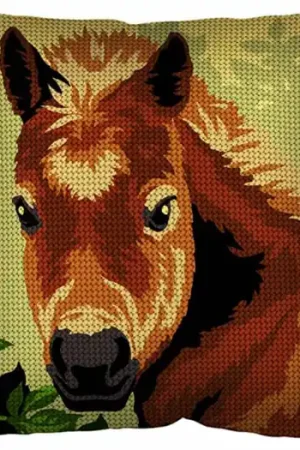 Betaalbaar Pony borduurkussen - Margot de Paris borduurpakket