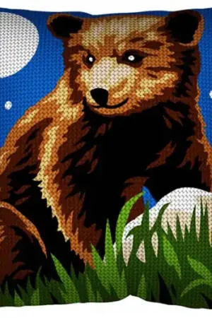 Beer borduurkussen - Margot de Paris borduurpakket Gratis Retour