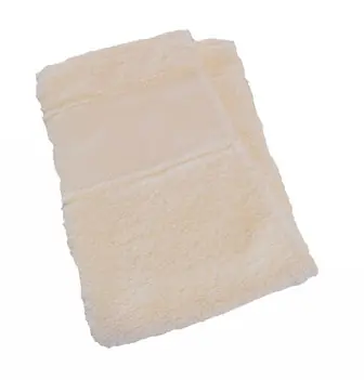 Handdoek ecru met borduurrand Beperkt Aanbod