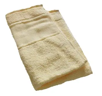 Gastendoekje geel met borduurrand Gecertificeerd