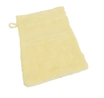 Direct Beschikbaar Washand geel met borduurrand