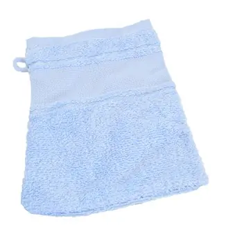 Washand licht blauw met borduurrand Gereduceerde Prijs