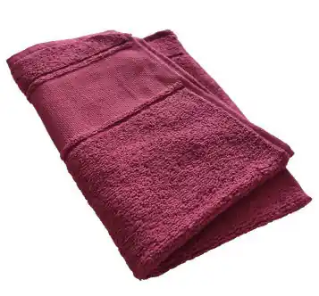 Handdoek donkerrood met borduurrand Nu Kopen