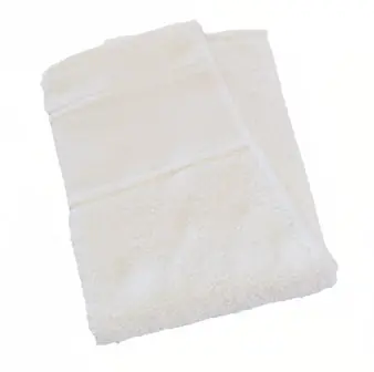 Handdoek gebroken wit met borduurrand Lage Prijs