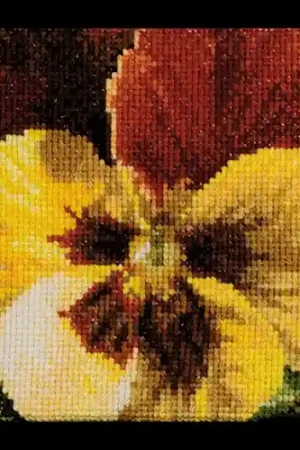 Direct Verzonden Viooltje rood-geel, Borduurpakket Thea Gouverneur