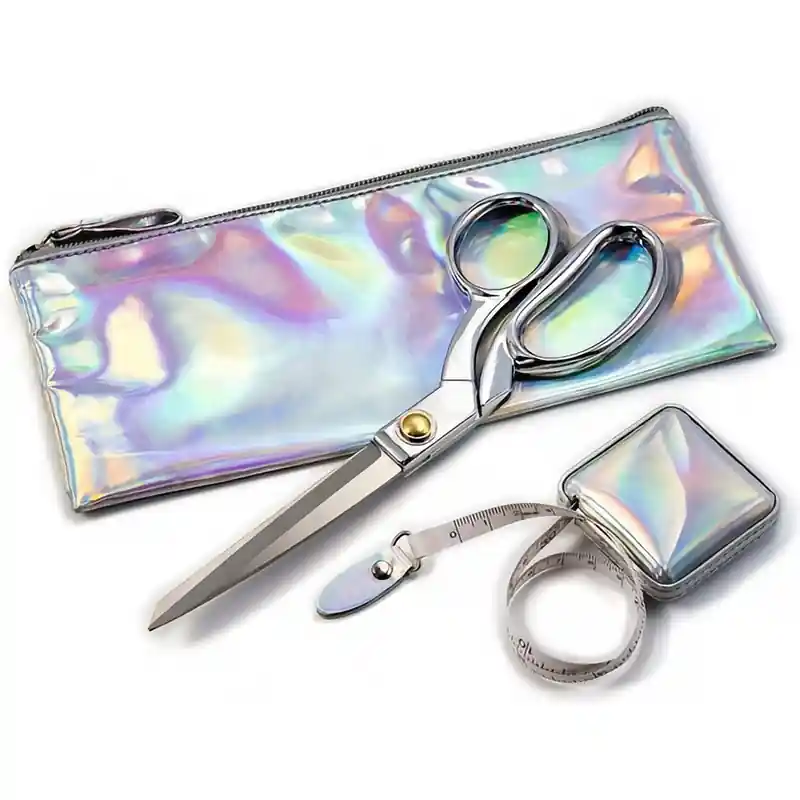 Luxe cadeauset - zilverkleurige stofschaar en meetlint in etui Actieprijs