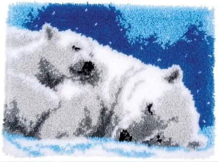 Aanbieding Slapende ijsberen knooptapijt - Knooppakket Vervaco