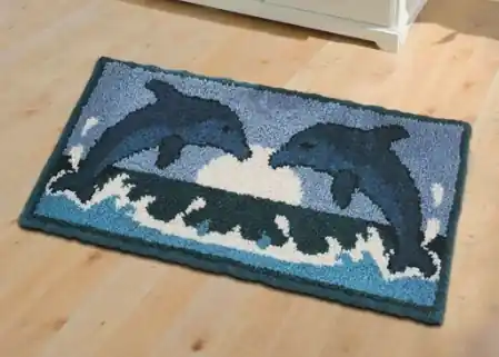 Dolfijnen vloerkleed knopen - Knooppakket Smyrnalaine 3651 Gratis Verzending