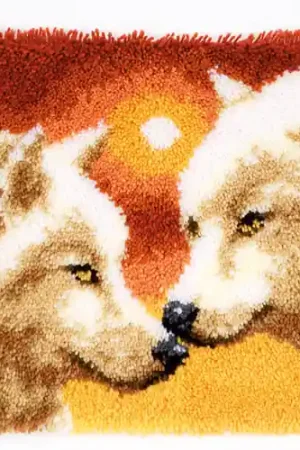 Wolven en zonsondergang - Knooppakket Vervaco Rechtstreeks Van De Fabrikant