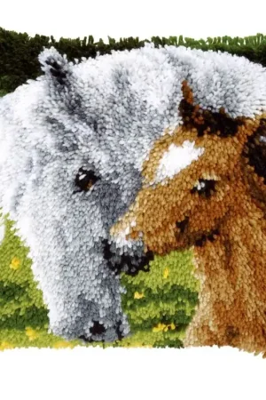 Voordeelprijs Merrie met veulen - Knoopkussen Vervaco