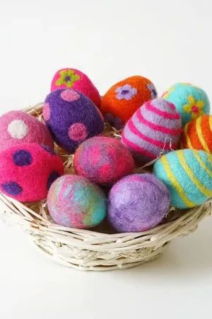 Tijdelijk Beschikbaar Knutselpakket Paaseieren naaldvilten - 5 stuks