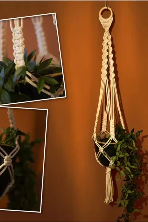 Beperkt Aanbod Macramé plantenhanger - Durable Braided pakket inclusief macramé patroon
