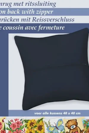 Kussenrug met ritssluiting zwart - Deco-Line Nu Kopen