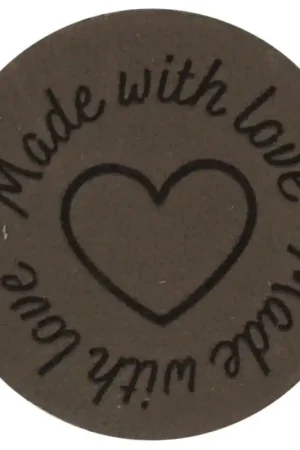Actieprijs 2 Leren labels rond 'Made with love' 003 - Durable