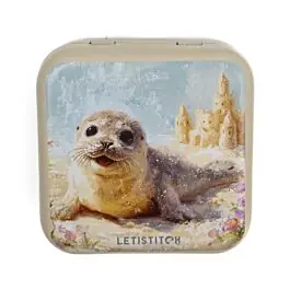 Beste Prijs Letistitch metalen naaldendoosje zeehondje op het strand