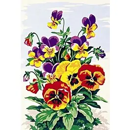 Voorbedrukt stramien\\/canvas viooltjes van Seg de Paris 224 Gratis Retour