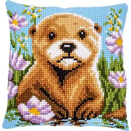 Vervaco borduurkussenpakket otter PN-0228642 voorbedrukt Premium