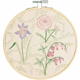 Betaalbaar Rico Design borduurpakket lentebloemen 100525 voorbedrukt incl. borduurring