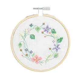 Rico Design borduurpakket bloemenkrans 100528 telpatroon incl. borduurring Hoge Kwaliteit