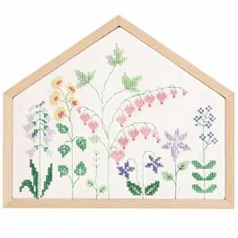 Rico Design borduurpakket bloemenweide 100532 telpatroon incl. frame Express Levering