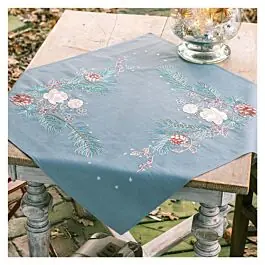 Betrouwbaar Vervaco borduurpakket tafelkleed kerstrozen PN-0223120 voorbedrukt
