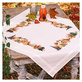 Vervaco borduurpakket tafelkleed winterdorp PN-0202561 voorbedrukt Beperkt Aanbod