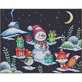 Vervaco borduurpakket sneeuwpret PN-0204533 telpatroon Premium