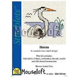 Speciale Aanbieding Mouseloft borduurpakket reiger 004-V01 telpatroon