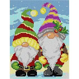Aanbieding Orchidea borduurstramien kerst gnomes 3591F voorbedrukt excl. garen