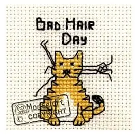 Superprijs Mouseloft borduurpakket poes met een slechte snorhaar dag 009-001 telpatroon