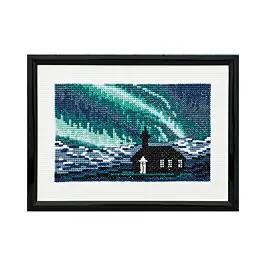 Voordeelprijs Permin borduurpakket kerk in het noorderlicht 13-5399 telpatroon