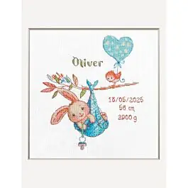 Superprijs Aine borduurpakket geboortetegel het is een jongen A1028 telpatroon