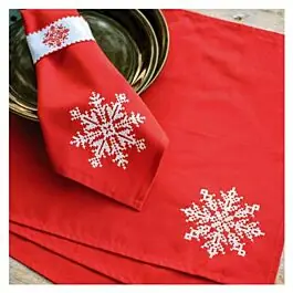 Beste Prijs Vervaco borduurpakket servetten en servetringen 4st. sneeuwkristal PN-0217795 voorbedrukt