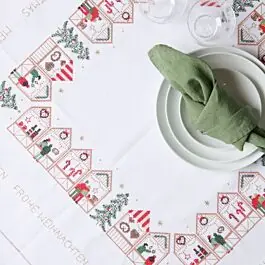 Rico Design borduurpakket tafelkleed kerstmarkt 100487 telpatroon Alleen Vandaag