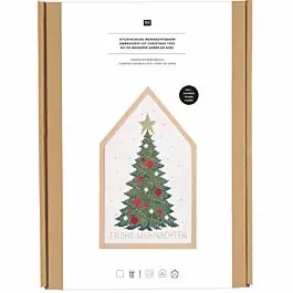 Rico Design borduurpakket kerstboom 100484 telpatroon incl. frame Gratis Retour