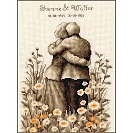 Vervaco borduurpakket eeuwige liefde PN-0211807 telpatroon in sepia stijl Direct Beschikbaar