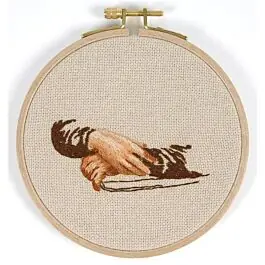 Snelle Levering DMC borduurpakket Het Louvre x Mona Lisa hands TB185\\/81 voorbedrukt incl. borduurring