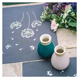 Alleen Vandaag Vervaco borduurpakket placemat 2st. Paardenbloem\\/Pluisjesbloem PN-0214749 voorbedrukt