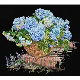 Thea Gouveneur borduurpakket Blauwe hortensia 2046.05 telpatroon Betrouwbaar