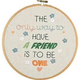 Vervaco borduurpakket a friendly quote PN-0215318 voorbedrukt incl. borduurring Weekendaanbieding