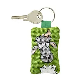 Weekendaanbieding Permin borduurpakket sleutelhanger Schaap 11-5151 telpatroon incl. sleutelhanger ringetje