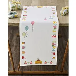 Veilige Betaling Permin borduurpakket tafelloper happy birthday 68-5114 telpatroon