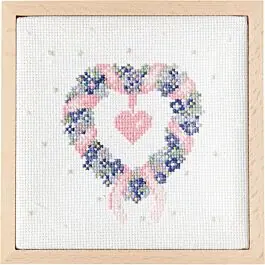 Rico Design borduurpakket hartenkrans 100414 telpatroon incl. frame Gereduceerde Prijs
