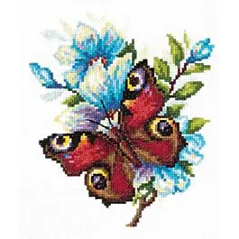 Weekendaanbieding Magic needle boduurpakket dagpauwoog vlinder 42-09 telpatroon