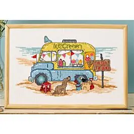 Alleen Vandaag Permin borduurpakket ijscowagen 92-3428 telpatroon