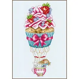 Vervaco borduurpakket Cupcake ballon PN-0199542 telpatroon Flitsaanbieding