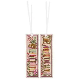 Vervaco borduurpakket katten op boekenstapels boekenleggers pn-0203286 Gratis Verzending