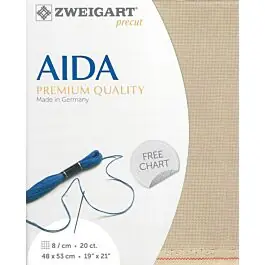 Zweigart borduurstof aida 20 counts \\/ 8 kruisje per cm kleur 306 beige Seizoensaanbieding