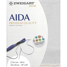 Zweigart borduurstof aida 20 counts \\/ 8 kruisje per cm kleur 786 grijs Bestseller